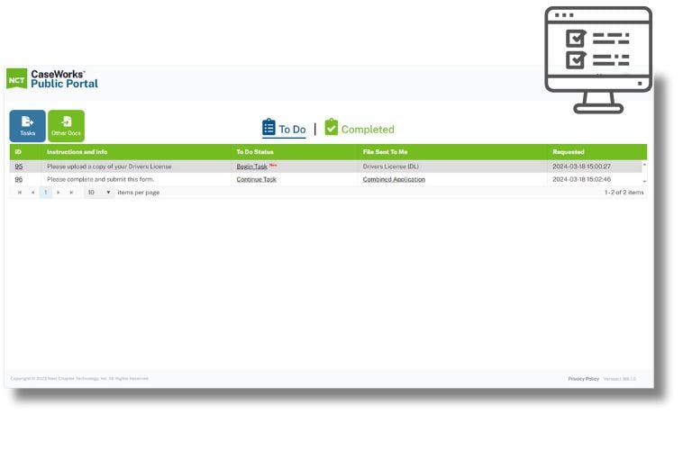 NCT CaseWorks Portal with Portal Icon