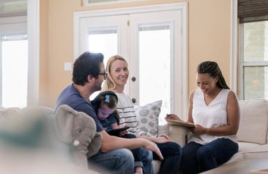 Social Worker Speaking with Family