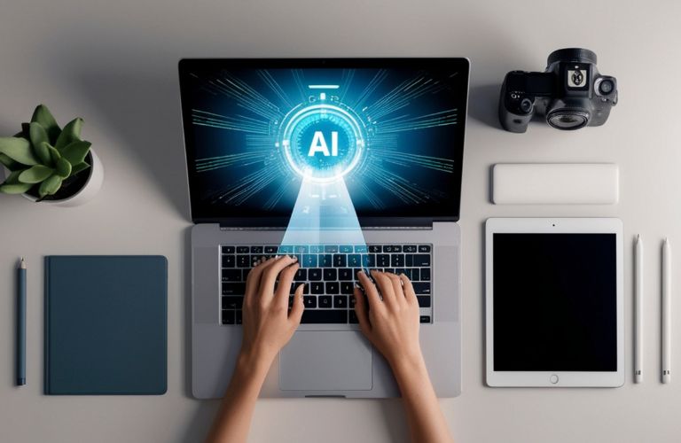 AI Graphic on Laptop