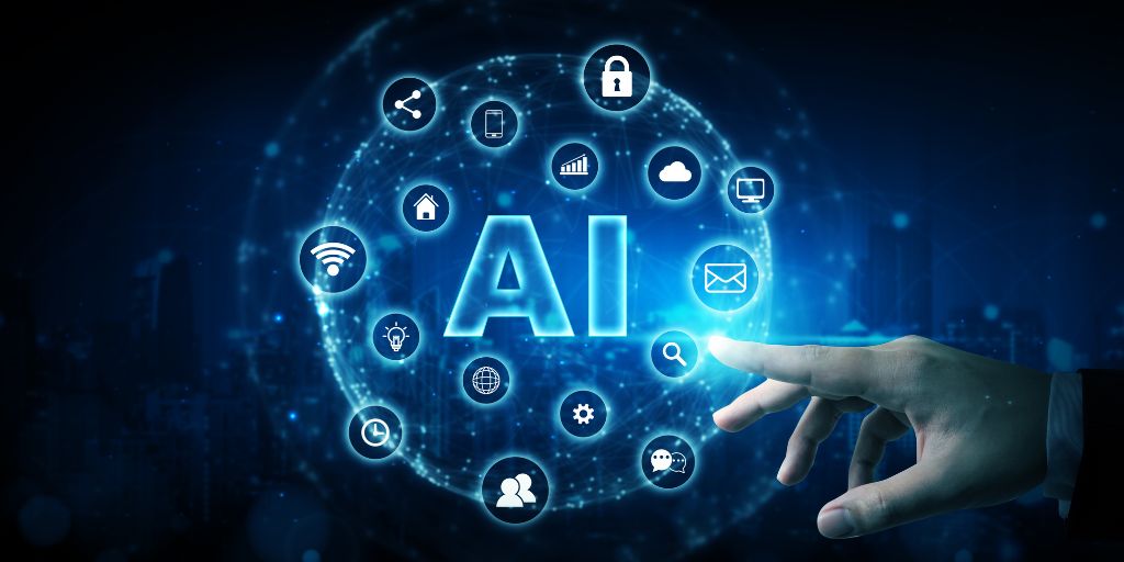 AI Graphic with Person Pointing at It
