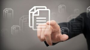 Man Touching Document Folder Icon