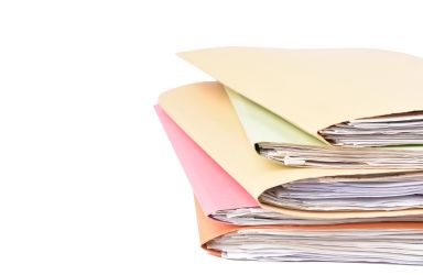 Pile of Documents on White Background