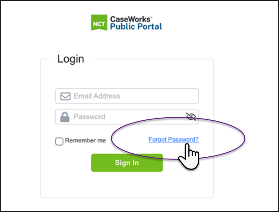 Here is where you reset your password in CaseWorks
